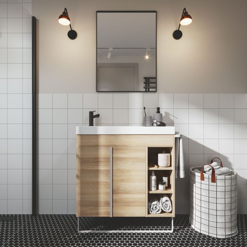 Szafka pod umywalkę GoodHome Maza stojąca 80 x 36 cm dąb