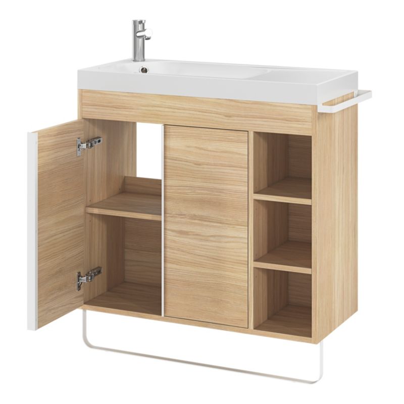 Szafka pod umywalkę GoodHome Maza stojąca 80 x 36 cm dąb