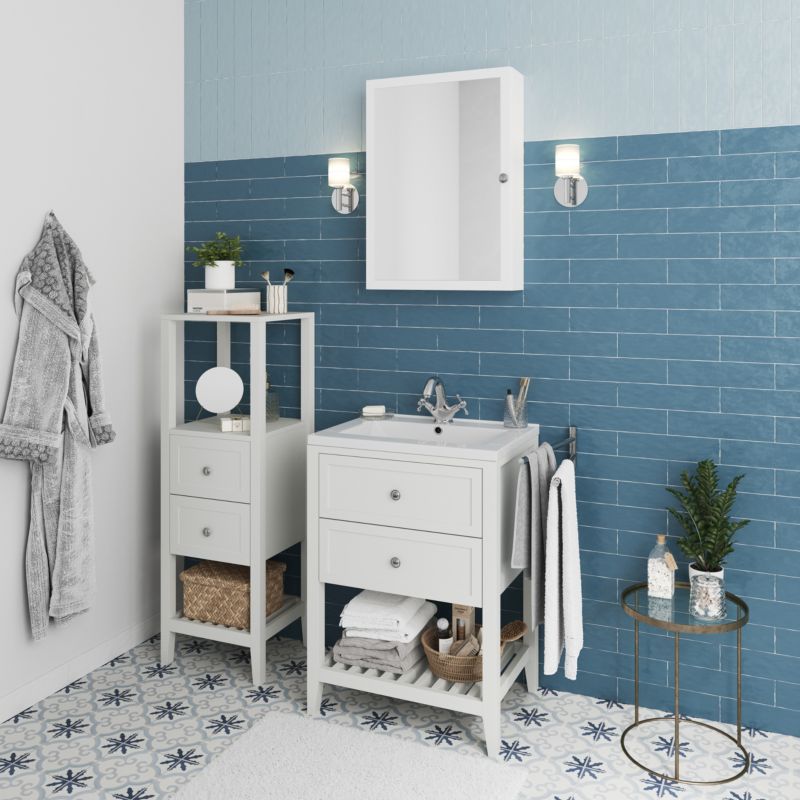 Szafka pod umywalkę GoodHome Perma 60 cm biała