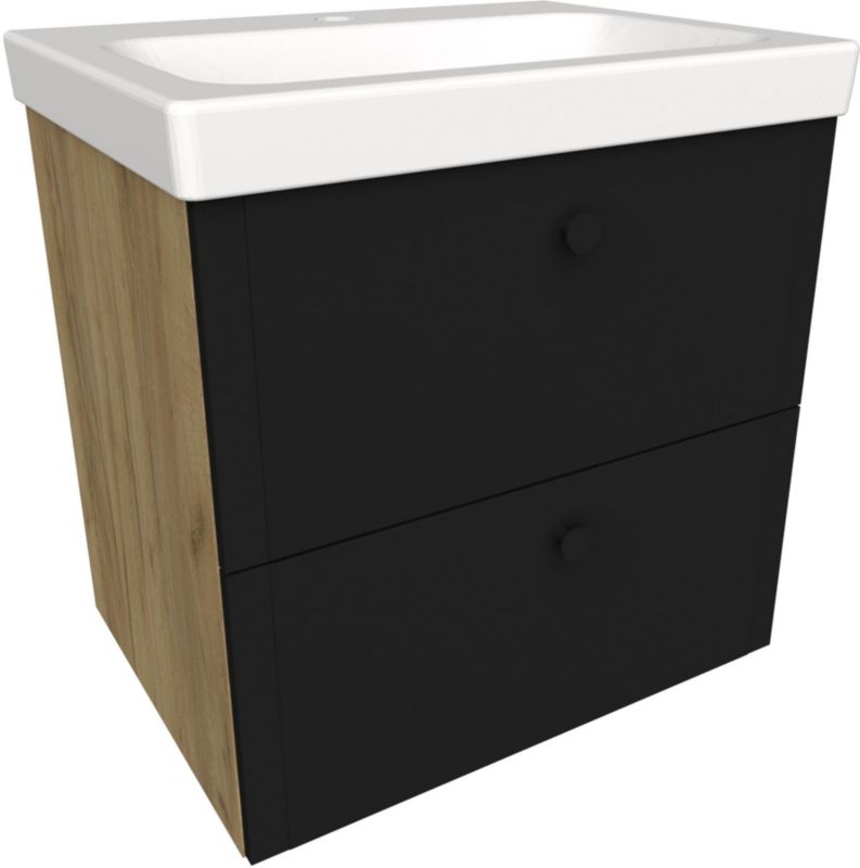 Szafka pod umywalkę Mirano Azzura New 50 cm dąb / czarna