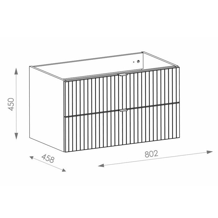 Szafka pod umywalkę Mirano Listrado wisząca 80 cm czarna