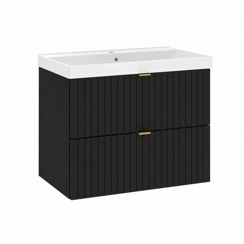 Szafka pod umywalkę Mirano Listrado wisząca 80 cm czarna