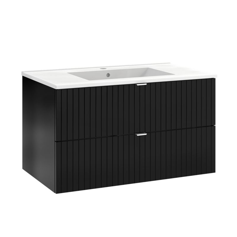 Szafka pod umywalkę Mirano Listrado wisząca 80 cm czarna