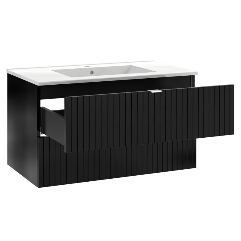 Szafka pod umywalkę Mirano Listrado wisząca 80 cm czarna