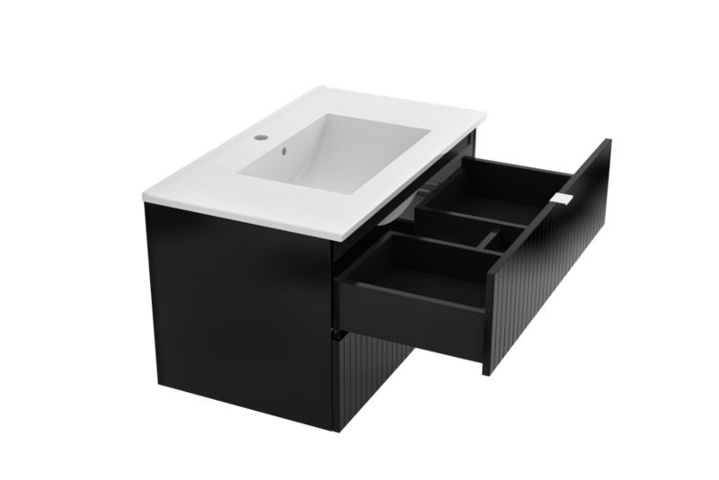 Szafka pod umywalkę Mirano Listrado wisząca 80 cm czarna