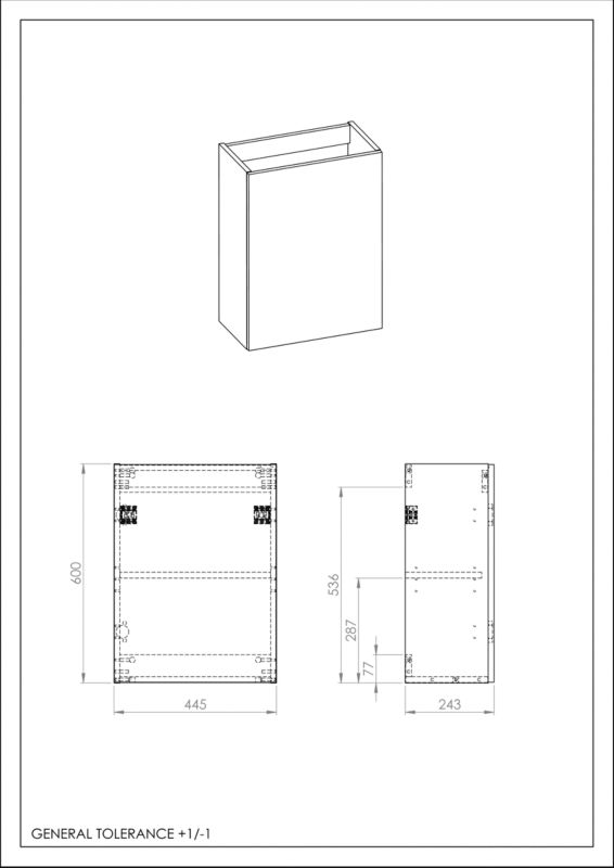 Szafka pod umywalkę Roca Micro 44,5 x 60 x 24,3 cm biały połysk