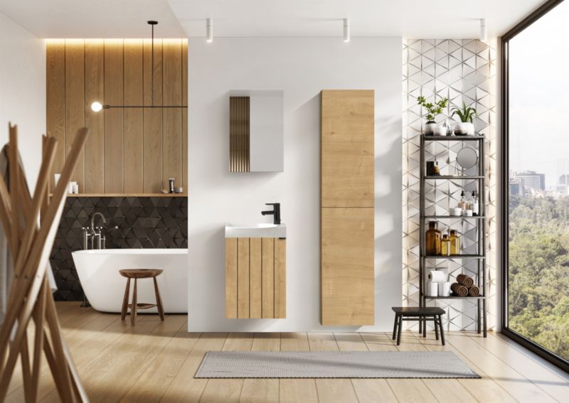 Szafka pod umywalkę Roca Micro 44,5 x 60 x 24,3 cm dąb hamilton