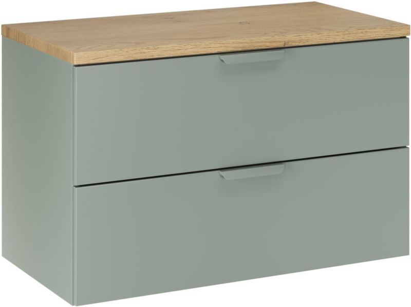 Szafka podumywalkowa Comad Aster Green szafka 80 cm wisząca 80 cm z blatem meblowym zielony/dąb 1 szt.