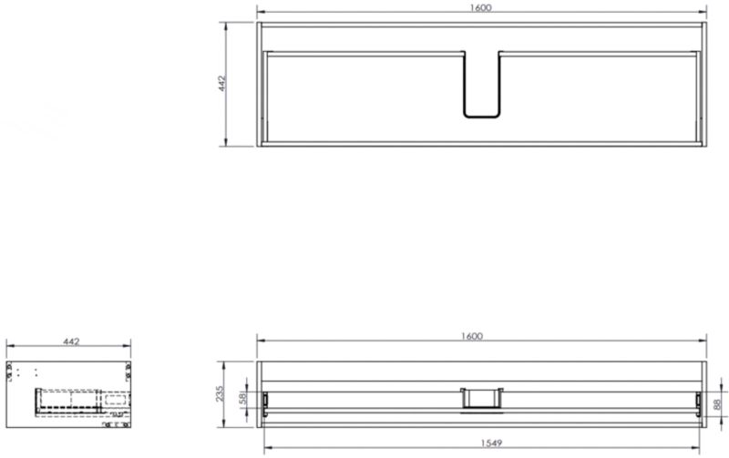 Szafka podumywalkowa Mexen Orio czarna połysk 160 cm 1 szuflada 1 szt.