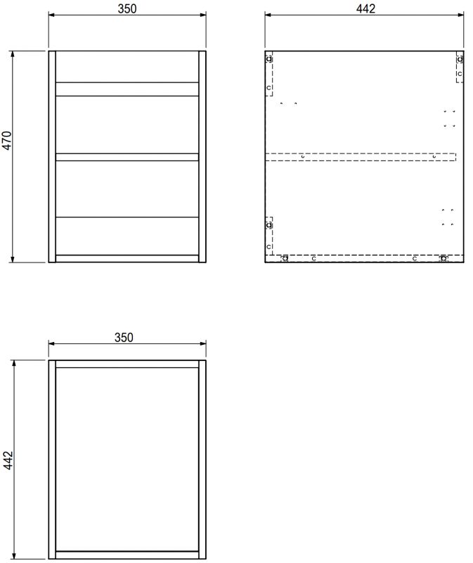 Szafka podumywalkowa Mexen Rivel szary mat 35x47 cm 1 drzwi 1 szt.