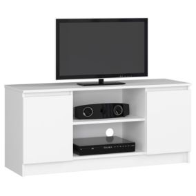 Szafka RTV Akord Biała 120 cm 2 drzwi kolor Biały mat 2 półki 120x40x55 cm 1 szt.