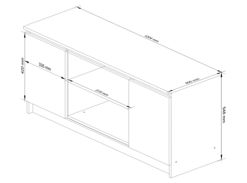 Szafka RTV Akord Dąb Artisan 120 cm 2 drzwi kolor Grafit Szary mat 2 półki 120x40x55 cm 1 szt.