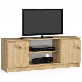 Szafka RTV Akord Dąb Artisan 140 cm 2 drzwi kolor Dąb Artisan mat 2 półki 140x40x55 cm 1 szt.