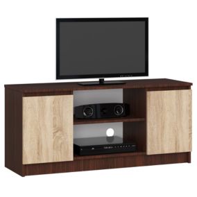 Szafka RTV Akord Wenge 120 cm 2 drzwi kolor Dąb Sonoma mat 2 półki 120x40x55 cm 1 szt.