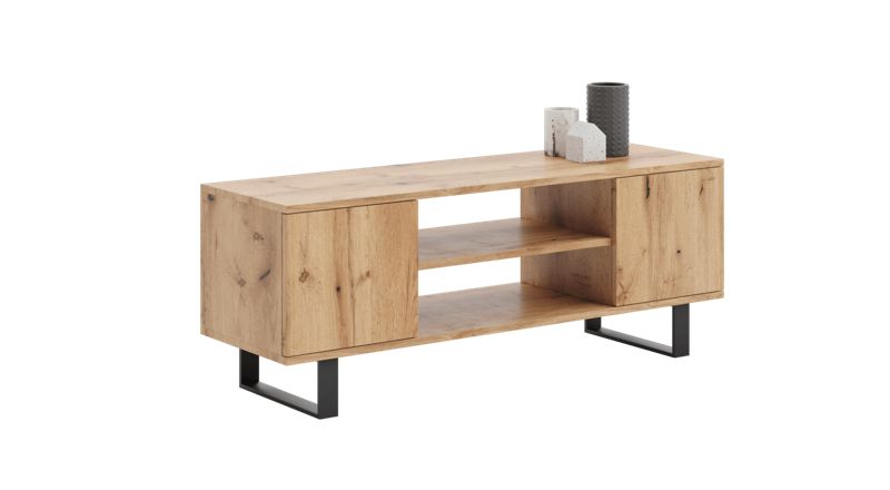 Szafka RTV Kobi 135 cm loft dąb craft złoty 1 szt.