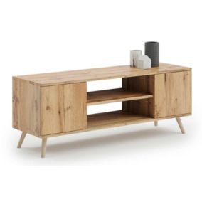Szafka RTV Kobi 135 cm skandynawska dąb craft złoty  1 szt.