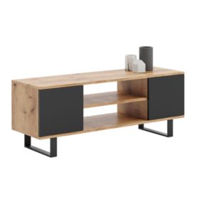 Szafka RTV Kobi 155 cm loft dąb craft złoty - czarny 1 szt.
