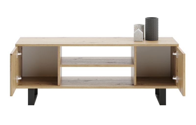 Szafka RTV Kobi Focus 155 cm - nogi metalowe Dąb artisan 1 szt.