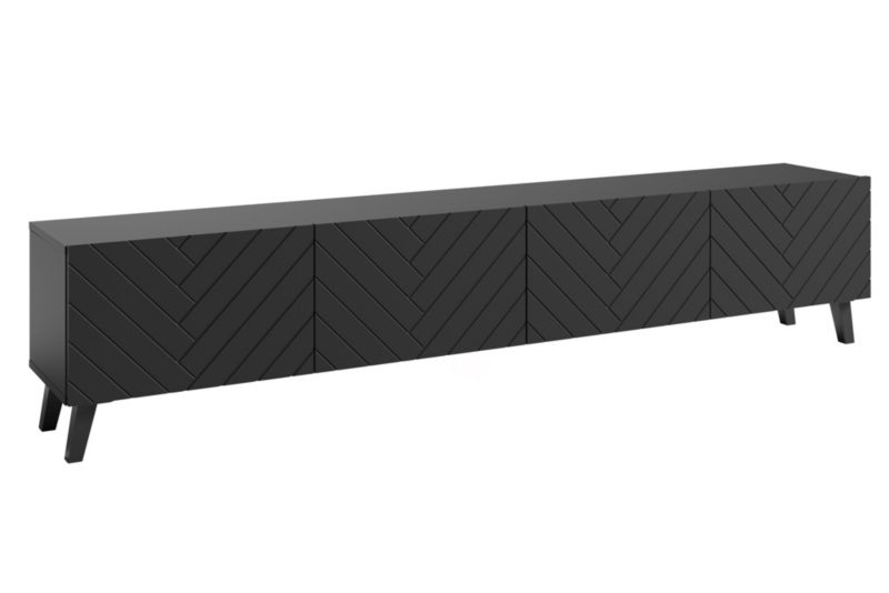 Szafka RTV MINIO go for it LOKET 190 cm czarny grafit/czarny MDF wzór M3, 1 szt.