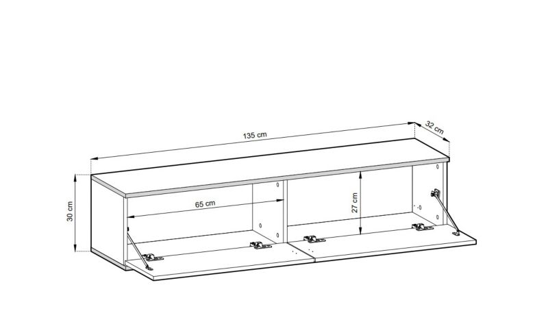 Szafka RTV MINIO go for it ORINO 135 cm beżowa ze złotymi detalami,1 szt.