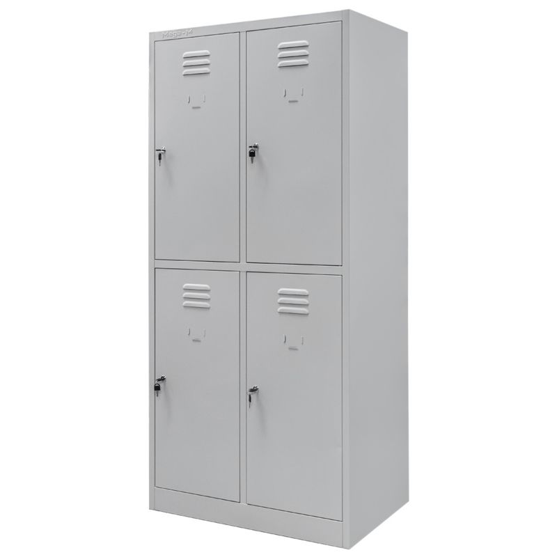 Szafka ubraniowa skrytkowa BHP metalowa Mega-M 4-drzwiowa szara 80x50x180cm 1szt.