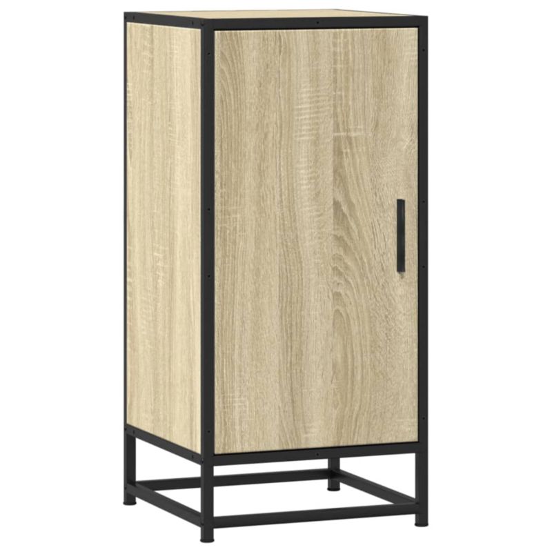 Szafka vidaXL boczna dąb sonoma z metalową ramą 35.5 x 35 x 76 1 szt.
