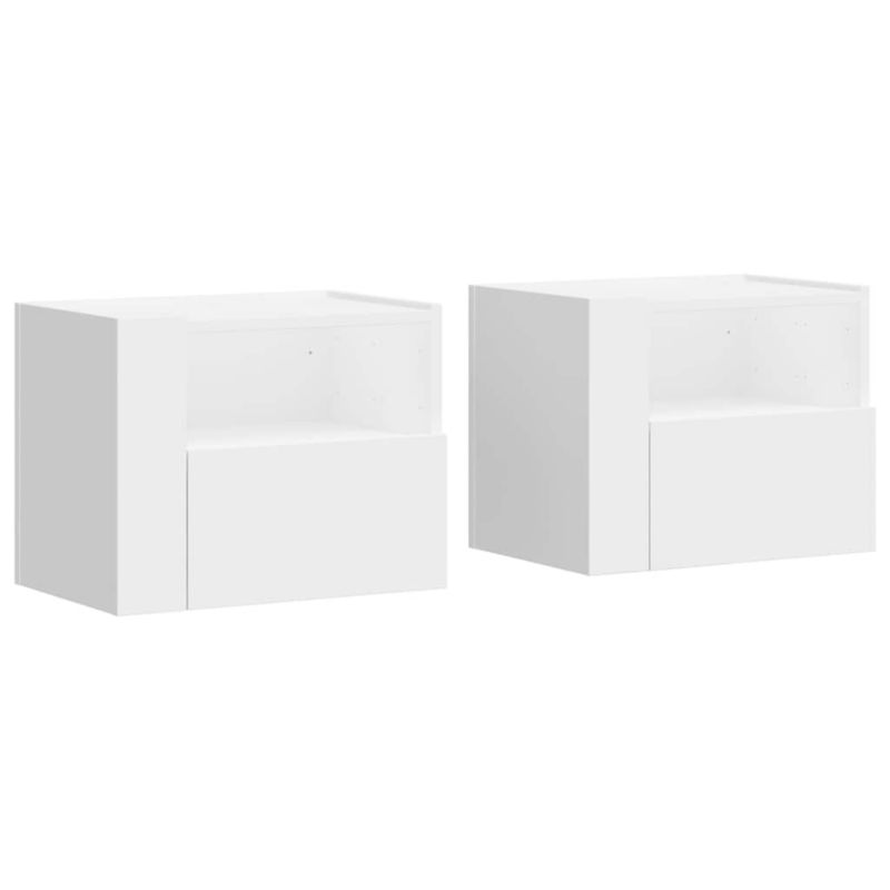 Szafka vidaXL nocna wisząca biała z szufladą 45 x 30 x 35 2 szt.