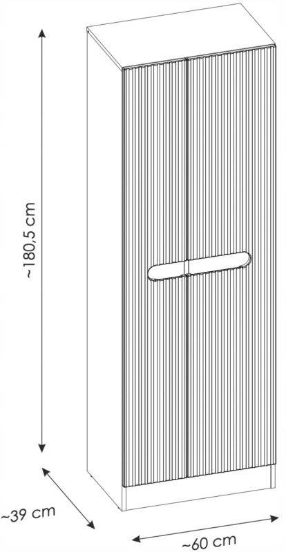 Szafka wysoka Furnidea 180 cm kaszmir szafka na mopa Nova 1 szt.