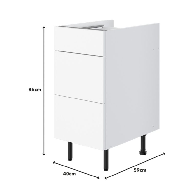 Szafka z 3 szufladami Pragma 40 cm biała