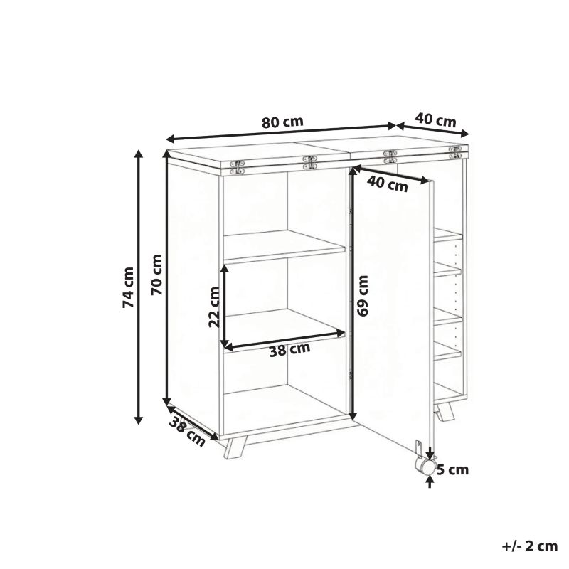 Szafka z funkcją biurka Flomot 80 cm 40/80 cm Składane Biały 1 szt.