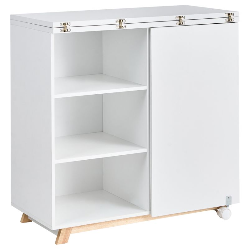 Szafka z funkcją biurka Flomot 80 cm 40/80 cm Składane Biały 1 szt.