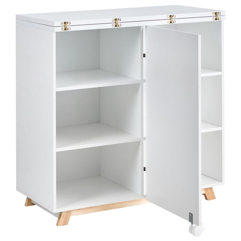 Szafka z funkcją biurka Flomot 80 cm 40/80 cm Składane Biały 1 szt.