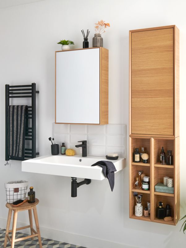 Szafka z lustrem GoodHome Avela 50 cm drewno