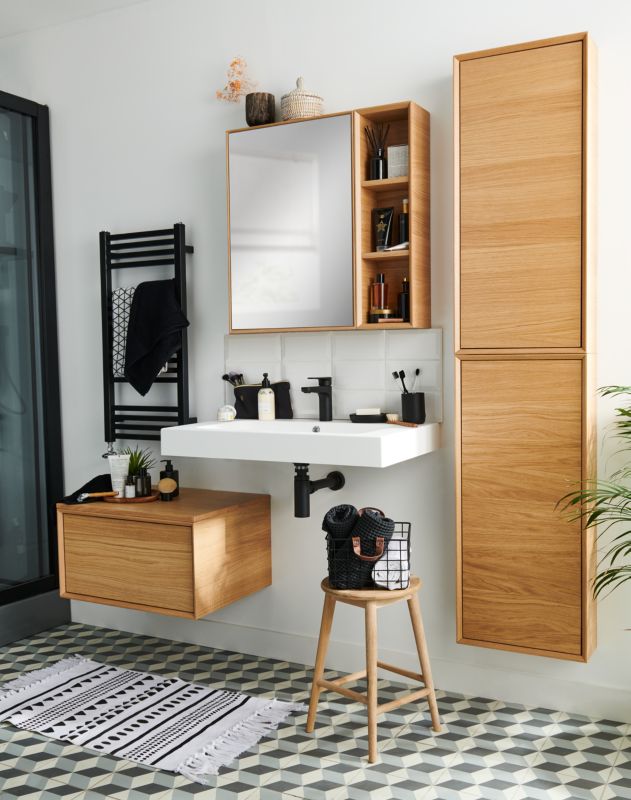Szafka z lustrem GoodHome Avela 50 cm drewno