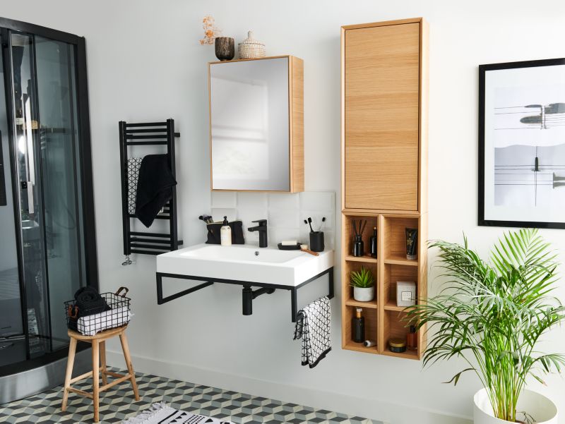 Szafka z lustrem GoodHome Avela 50 cm drewno