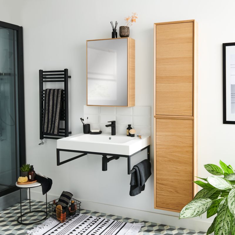 Szafka z lustrem GoodHome Avela 50 cm drewno