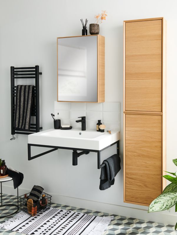 Szafka z lustrem GoodHome Avela 50 cm drewno