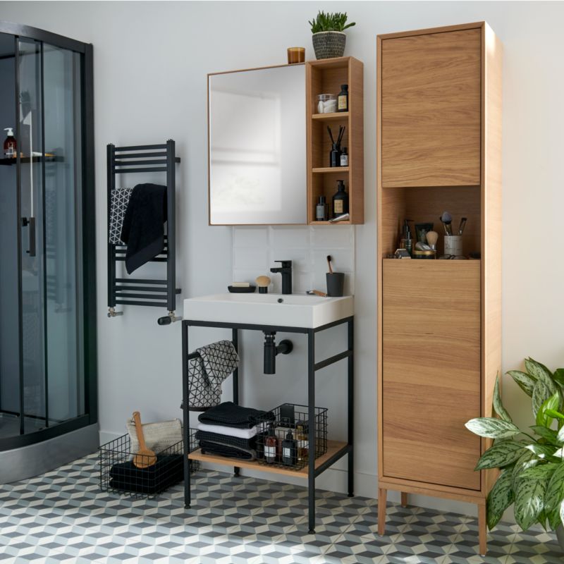 Szafka z lustrem GoodHome Avela 50 cm drewno