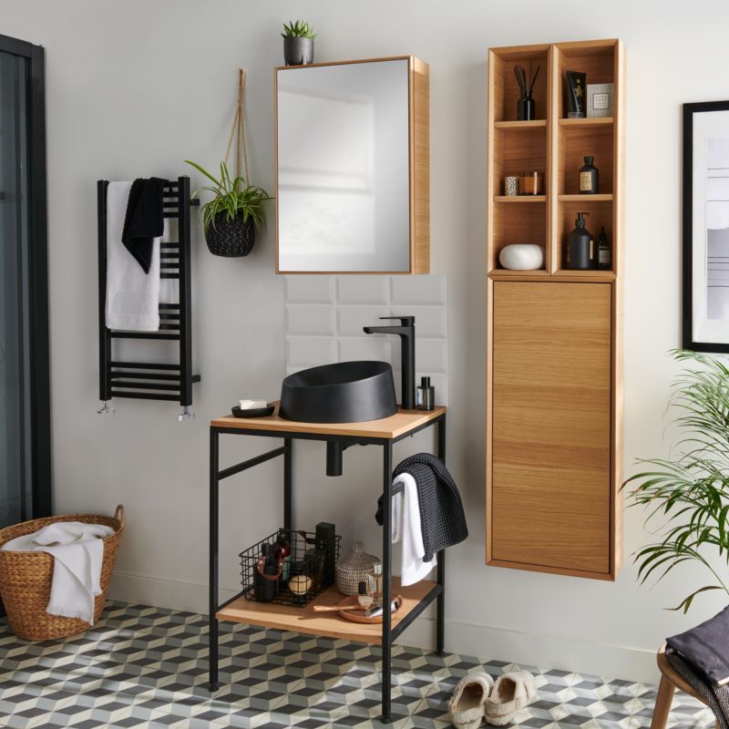 Szafka z lustrem GoodHome Avela 50 cm drewno