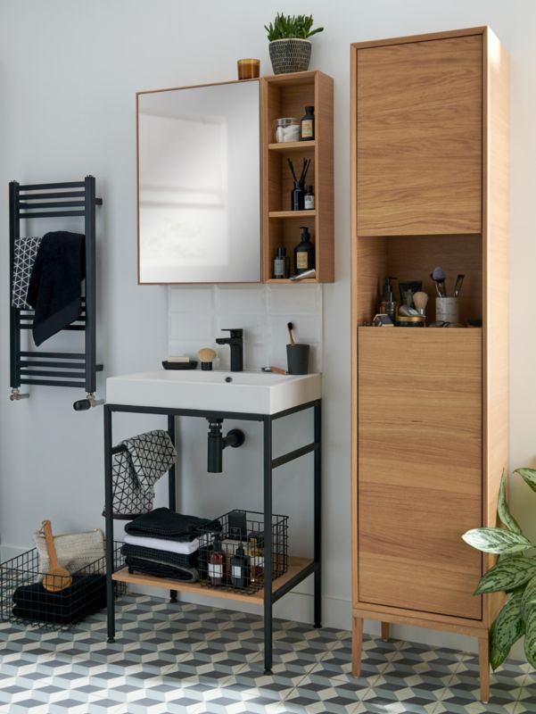 Szafka z lustrem GoodHome Avela 50 cm drewno