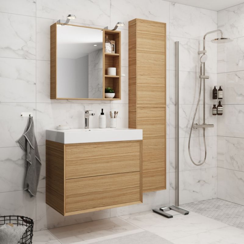 Szafka z lustrem GoodHome Avela 50 cm drewno