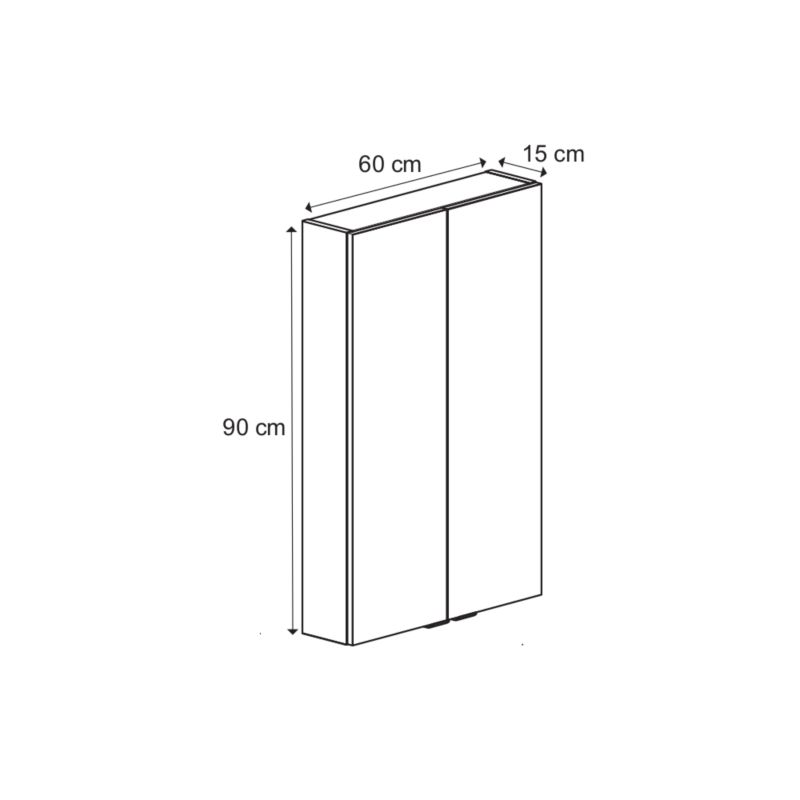 Szafka z lustrem GoodHome Imandra 60 x 90 x 15 cm
