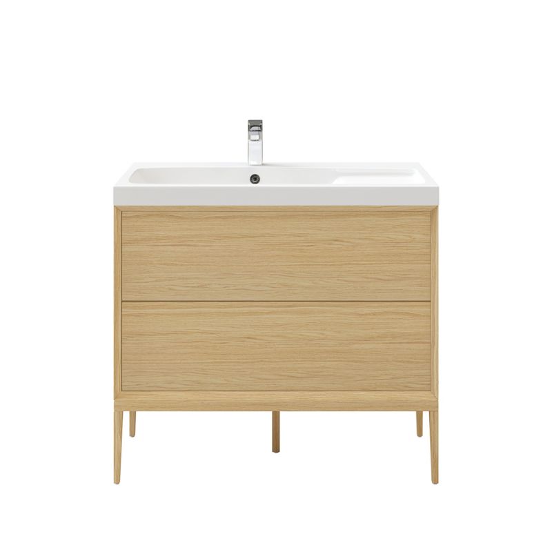 Szafka z szufladami pod umywalkę GoodHome Avela 100 cm drewno