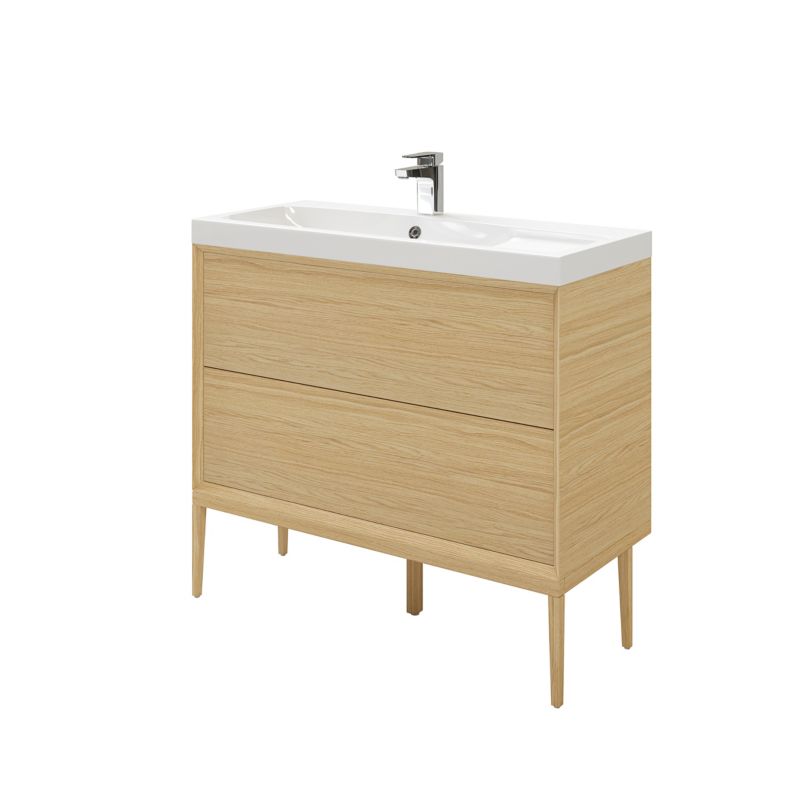Szafka z szufladami pod umywalkę GoodHome Avela 100 cm drewno