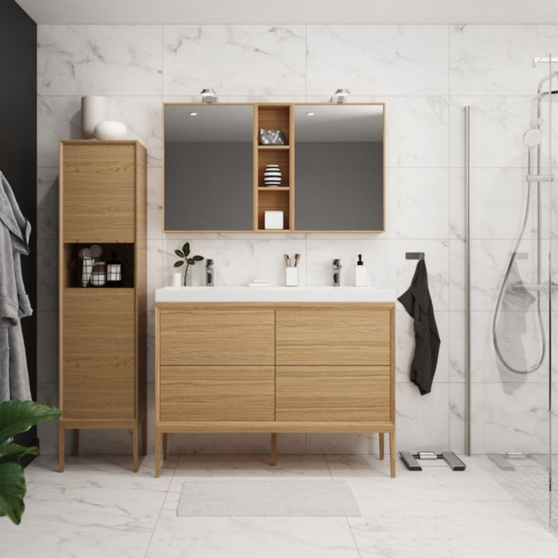 Szafka z szufladami pod umywalkę GoodHome Avela 120 cm drewno