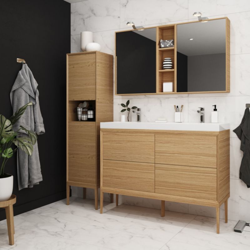 Szafka z szufladami pod umywalkę GoodHome Avela 120 cm drewno