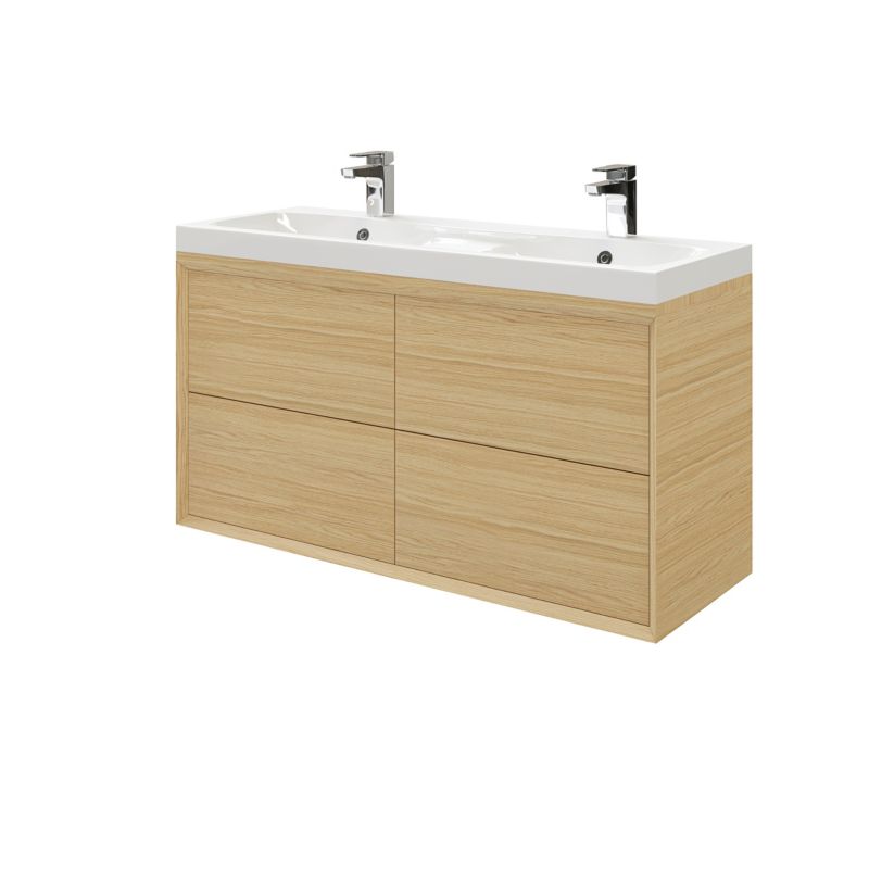 Szafka z szufladami pod umywalkę GoodHome Avela 120 cm drewno