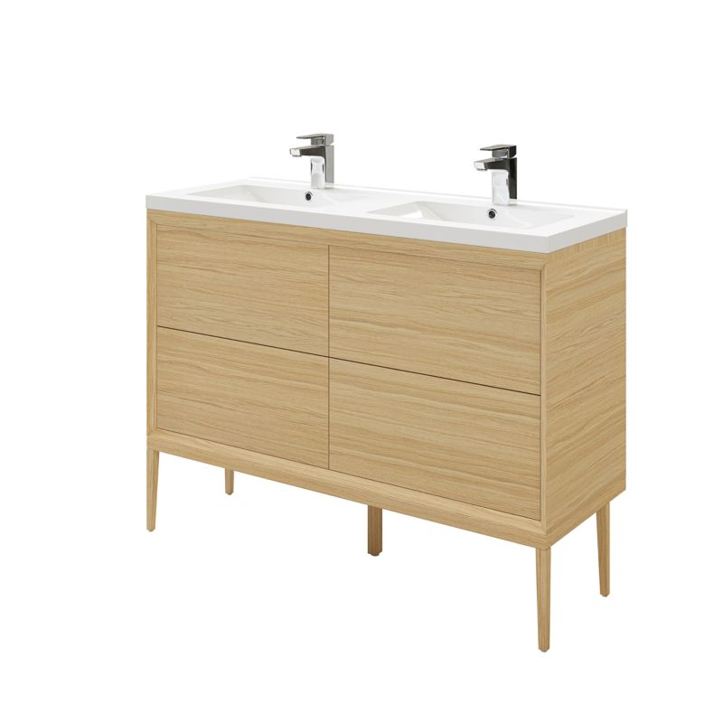 Szafka z szufladami pod umywalkę GoodHome Avela 120 cm drewno