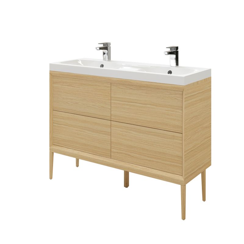 Szafka z szufladami pod umywalkę GoodHome Avela 120 cm drewno