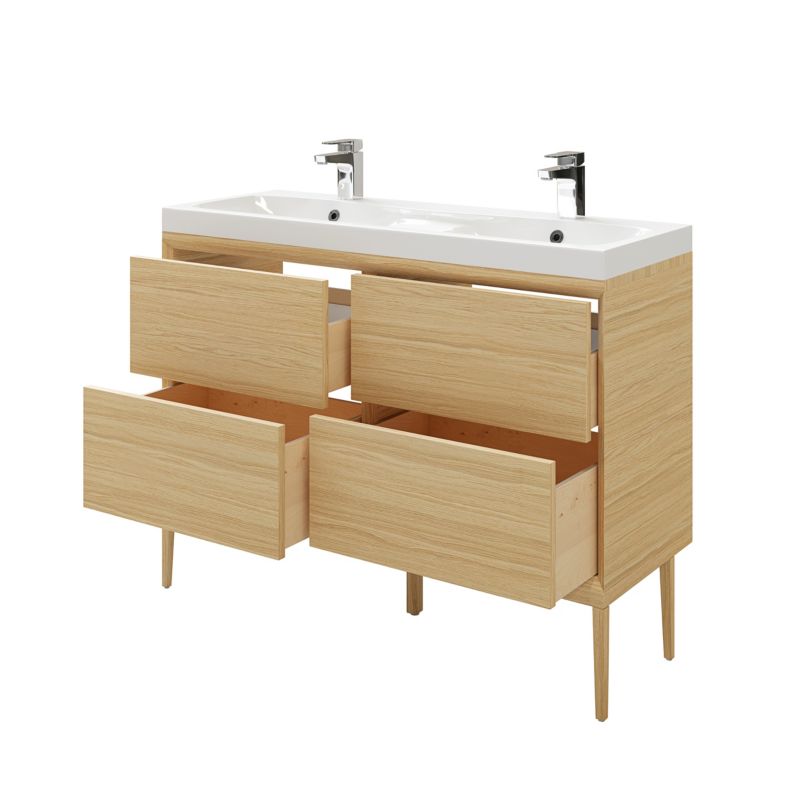 Szafka z szufladami pod umywalkę GoodHome Avela 120 cm drewno